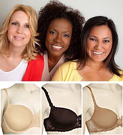 drie vrouwen met een verschillende huidskleur van licht bruin tot donker